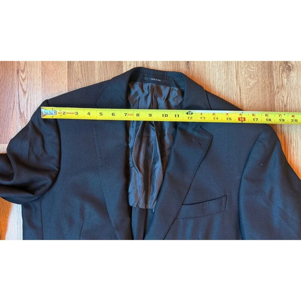 Ermenegildo Zegna Men 40R Blazer Wool Silk Made in Italy Navy Blue Sport Coat
